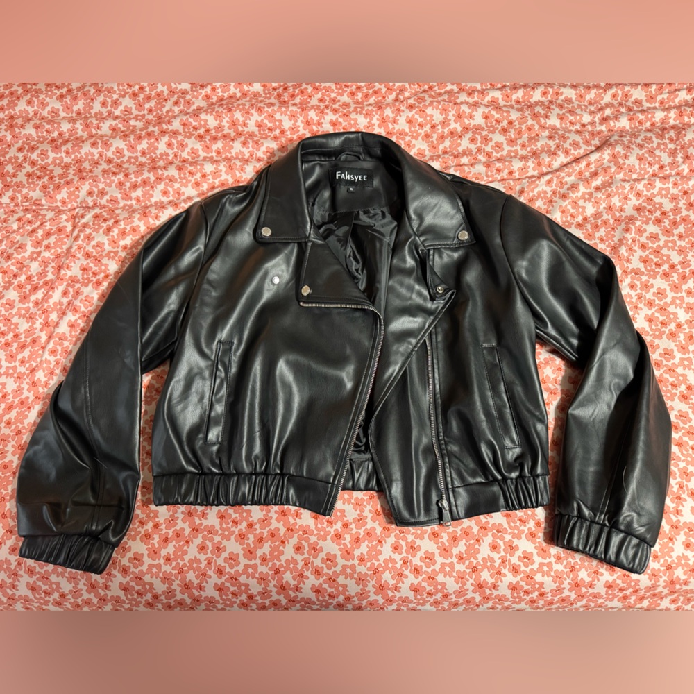 Faux Leather Black Jacket
